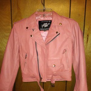 Little girl Pink Real Leather Jacket